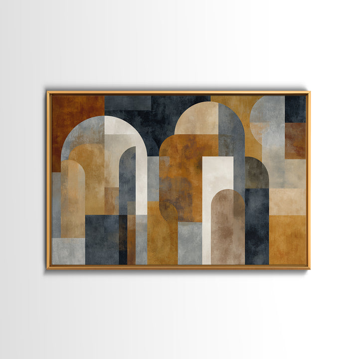 Neutral Abstract Arches Framed Canvas Print, Above Bed Art, Fine Art Print, Bedroom Decor, Abstract Art, Serenity, Digital Art, ABA-3x2-80