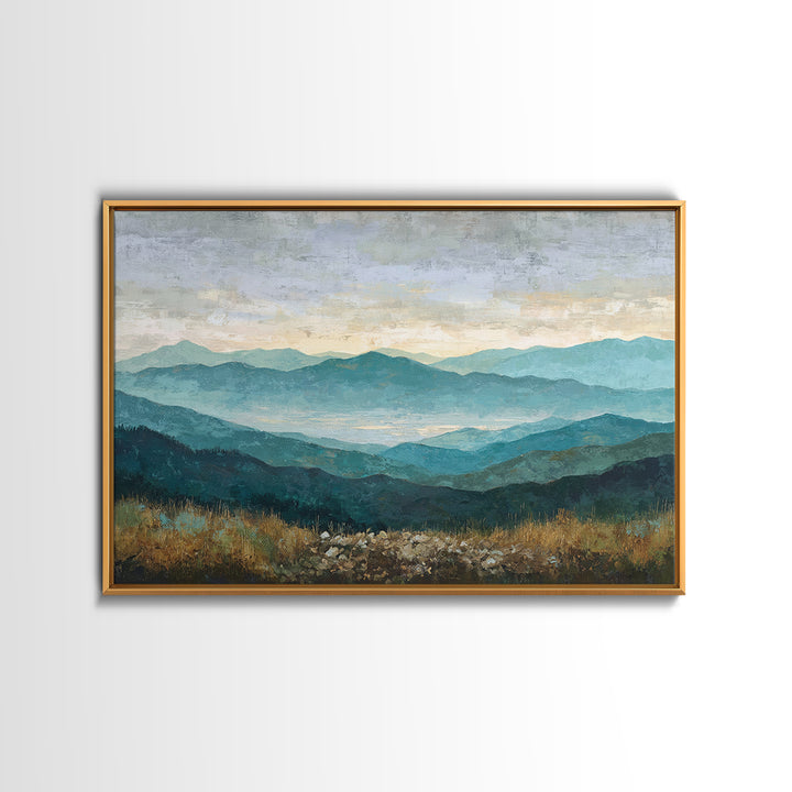 Soft Romantic Landscape Canvas Print, Above Bed Art, Bedroom Wall Decor, Bedroom Decor, Oil Painting, Serenity, ABA-3x2-93