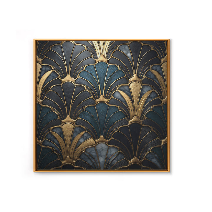 Fan Shaped Shell Motif Canvas Print, Art Deco Art, Decor, Living Room Decor, Abstract Art, Glamour, Apartment Decor, ADA-1x1-20