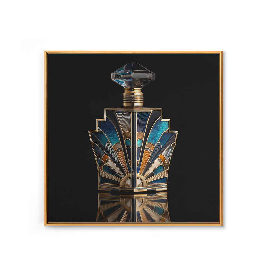 Ornate Perfume Bottle Framed Canvas Print, Art Deco Art, Downloadable Art, Living Room Decor, Fine Art, Glamour, ADA-1x1-34