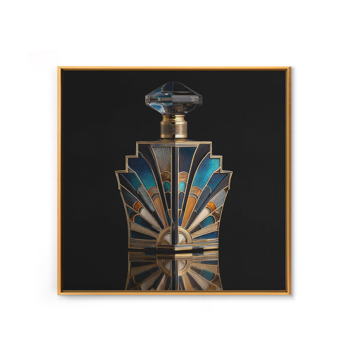 Ornate Perfume Bottle Framed Canvas Print, Art Deco Art, Downloadable Art, Living Room Decor, Fine Art, Glamour, ADA-1x1-34