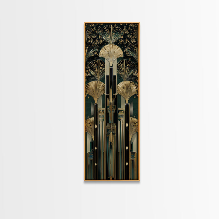 Black and Gold Sunburst Pattern Canvas Print, Art Deco Art, Gallery Decor, Living Room Decor, Fine Art, Glamour, Wall Art, ADA-1x3-14