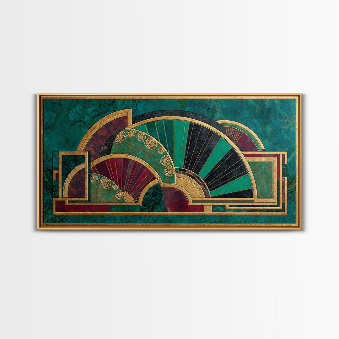 Deco Doorway Study Framed Canvas Print, Art Deco Art, Art, Living Room Decor, Fine Art, Glamour, Art Nouveau, Abstract Art, ADA-2x1-83