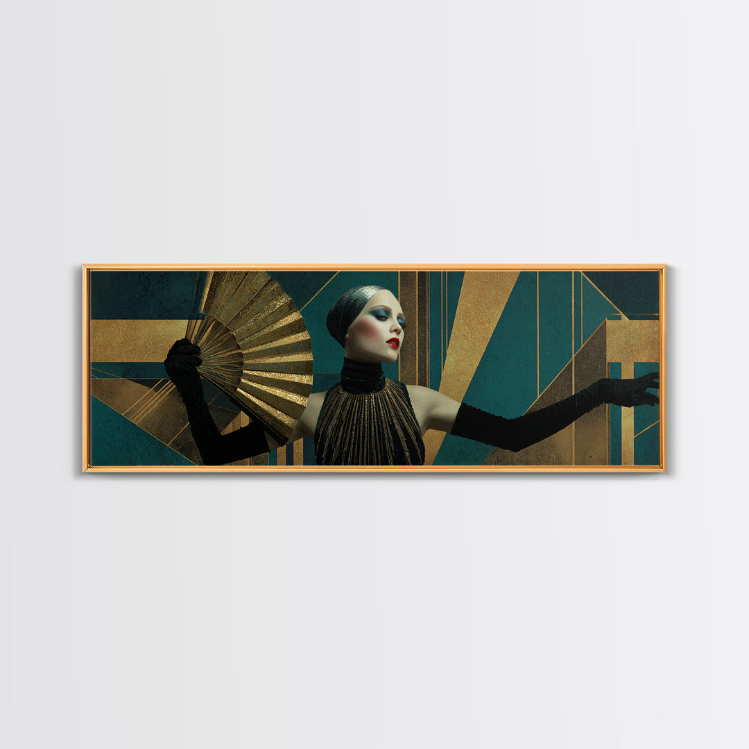 Glamorous 1920s Woman Canvas Print, Art Deco Art, Downloadable Art, Living Room Decor, Fine Art, Glamour, Contemporary Art, ADA-3x1-65