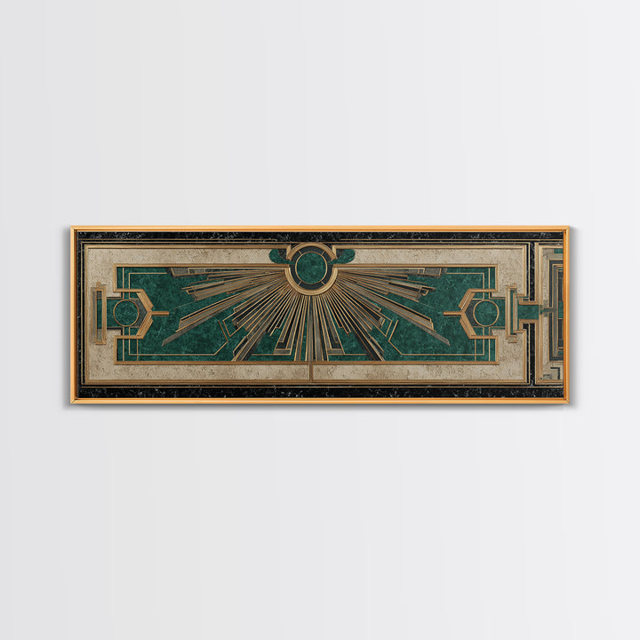 Deco Doorway Study Framed Canvas Print, Art Deco Art, Art Deco, Living Room Decor, Oil Painting, Glamour, Art Deco Wallpaper, ADA-3x1-79