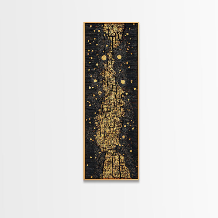 Black And Gold Ancestral Path, Abstract African Art, Luxury Wall Art, Spiritual Decor, Premium Canvas Print Gift For Home