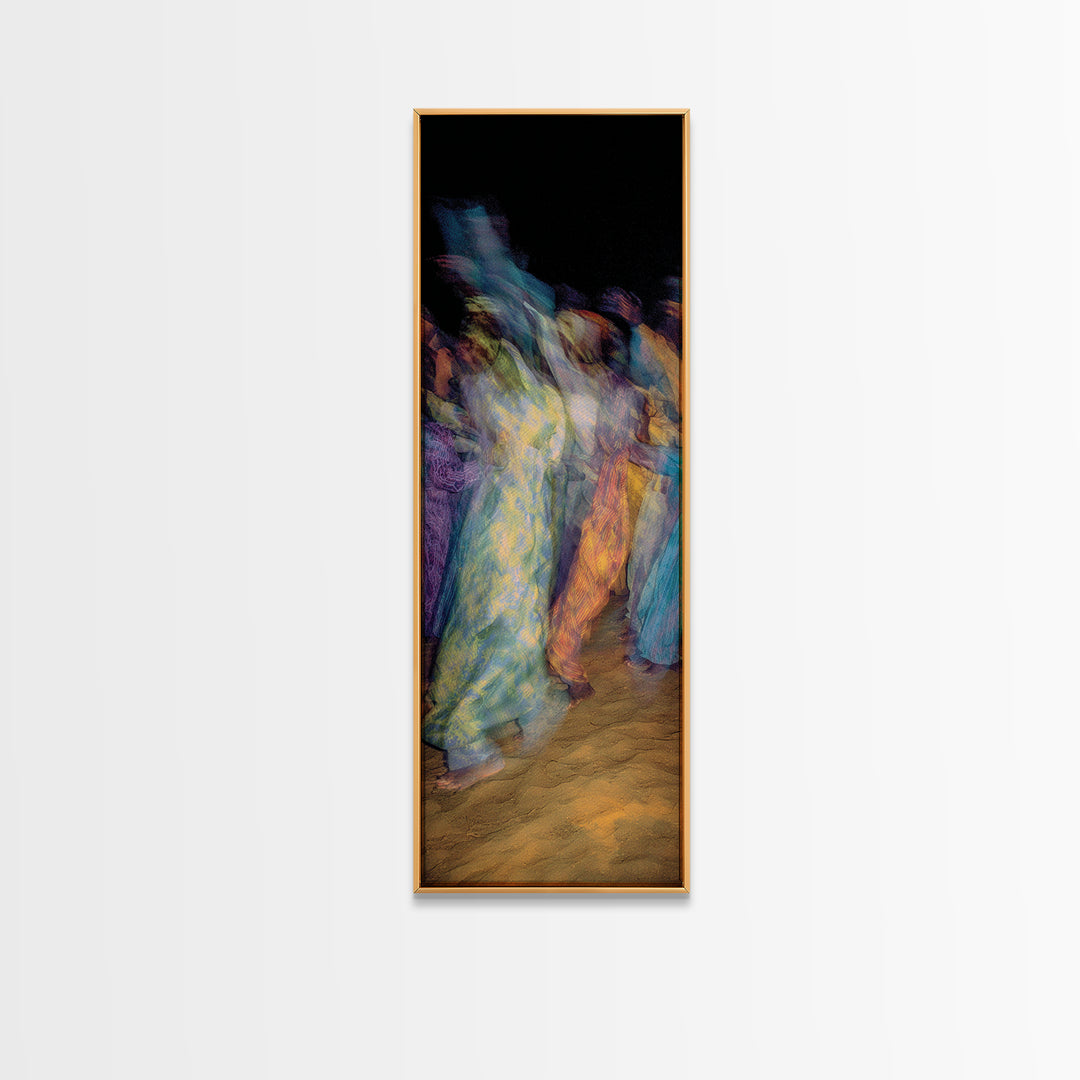 Dreamy African Dancers In Motion Framed Canvas Print, Abstract Afrocentric Wall Art, Colorful Cultural Home Decor, Statement Gift