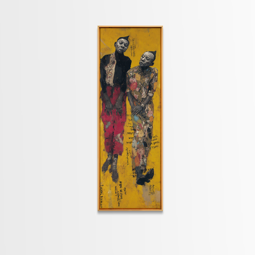 Two Elegant African Women On Yellow Wall Art, Black Female Portrait Canvas, Afrocentric Cultural Home Decor Statement Gift