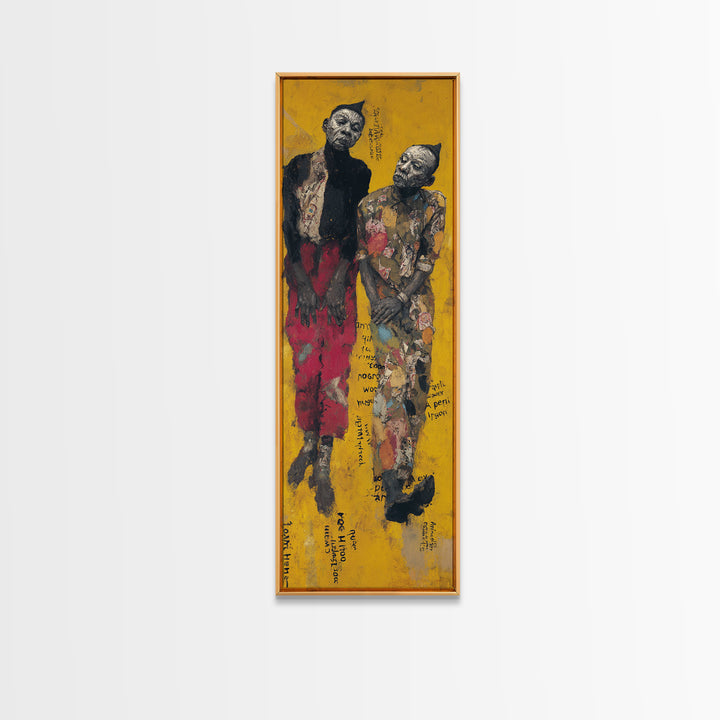 Two Elegant African Women On Yellow Wall Art, Black Female Portrait Canvas, Afrocentric Cultural Home Decor Statement Gift