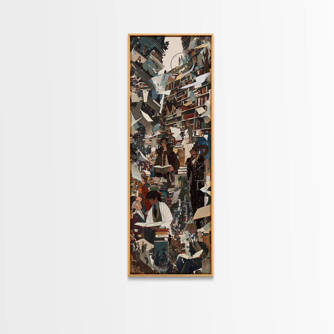 Afrofuturist City Library Wall Art, African American Art Print, Urban Black Culture Art, Modern Office Decor Gift Poster