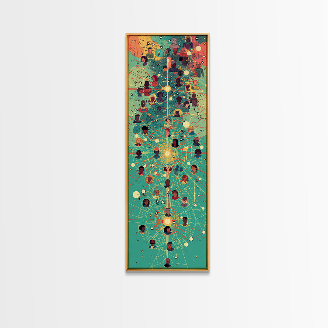 Connected Black Portrait Network Wall Art, African Diaspora Community, Afrocentric Decor, Juneteenth Culture Art Print Gift