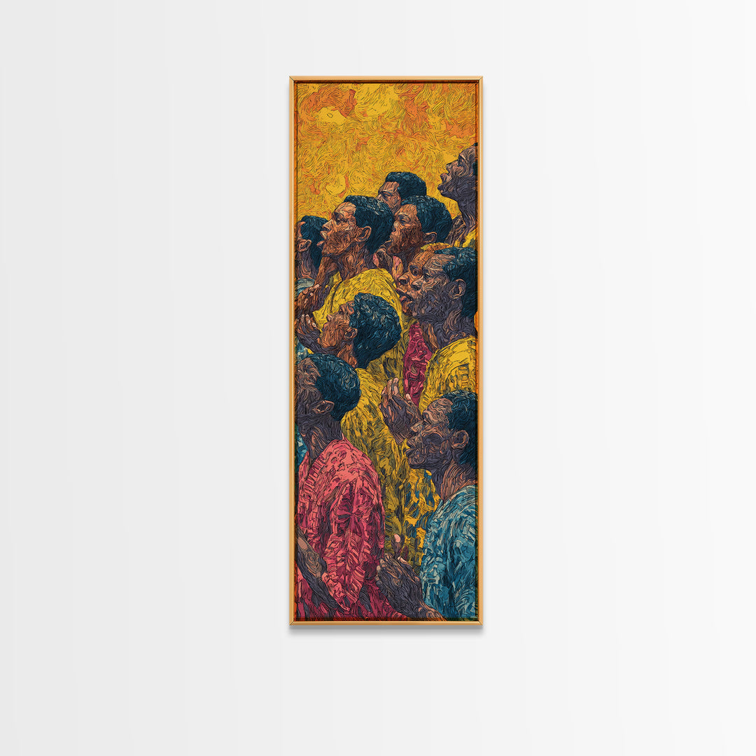 Vibrant African Crowd Portrait Canvas Print, African Women Art, Cultural Wall Decor, Black People Artwork, Afrocentric Home Decor
