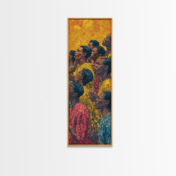 Vibrant African Crowd Portrait Canvas Print, African Women Art, Cultural Wall Decor, Black People Artwork, Afrocentric Home Decor