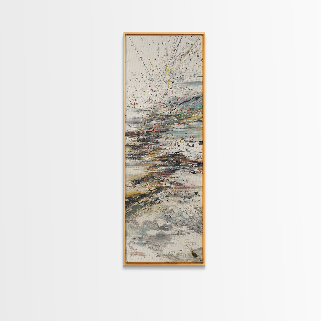 Explosive Coastal Sky Abstract Canvas Print, Modern Seascape Wall Decor, Dreamy Neutral Large Statement Art For Home Office Decor