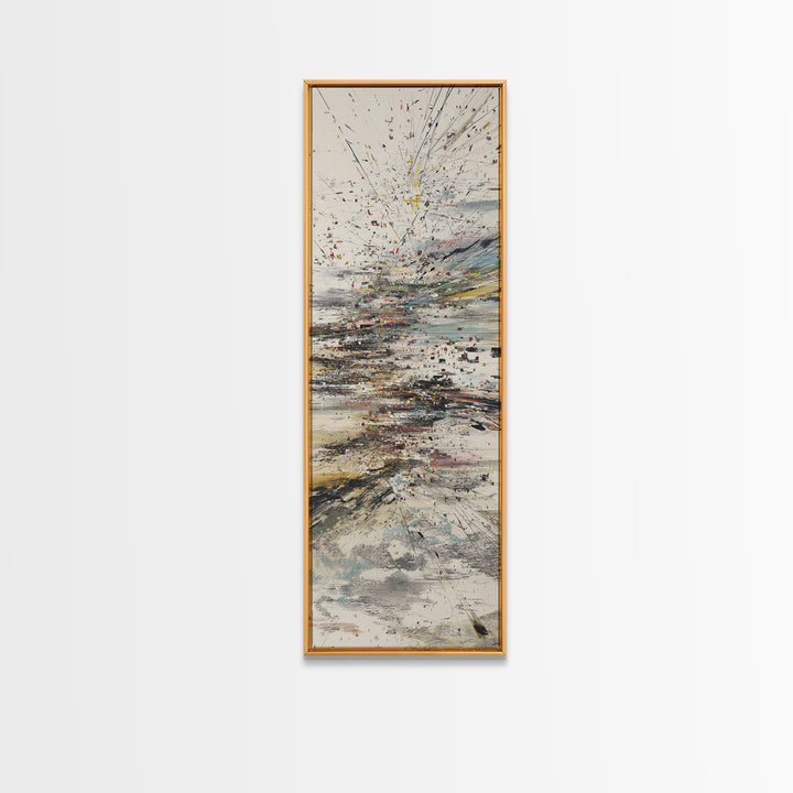 Explosive Coastal Sky Abstract Canvas Print, Modern Seascape Wall Decor, Dreamy Neutral Large Statement Art For Home Office Decor
