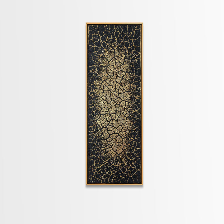 Gold Cracked African Woman Silhouette Wall Art, Abstract African Art Print, Black And Gold Canvas, Afrocentric Home Decor