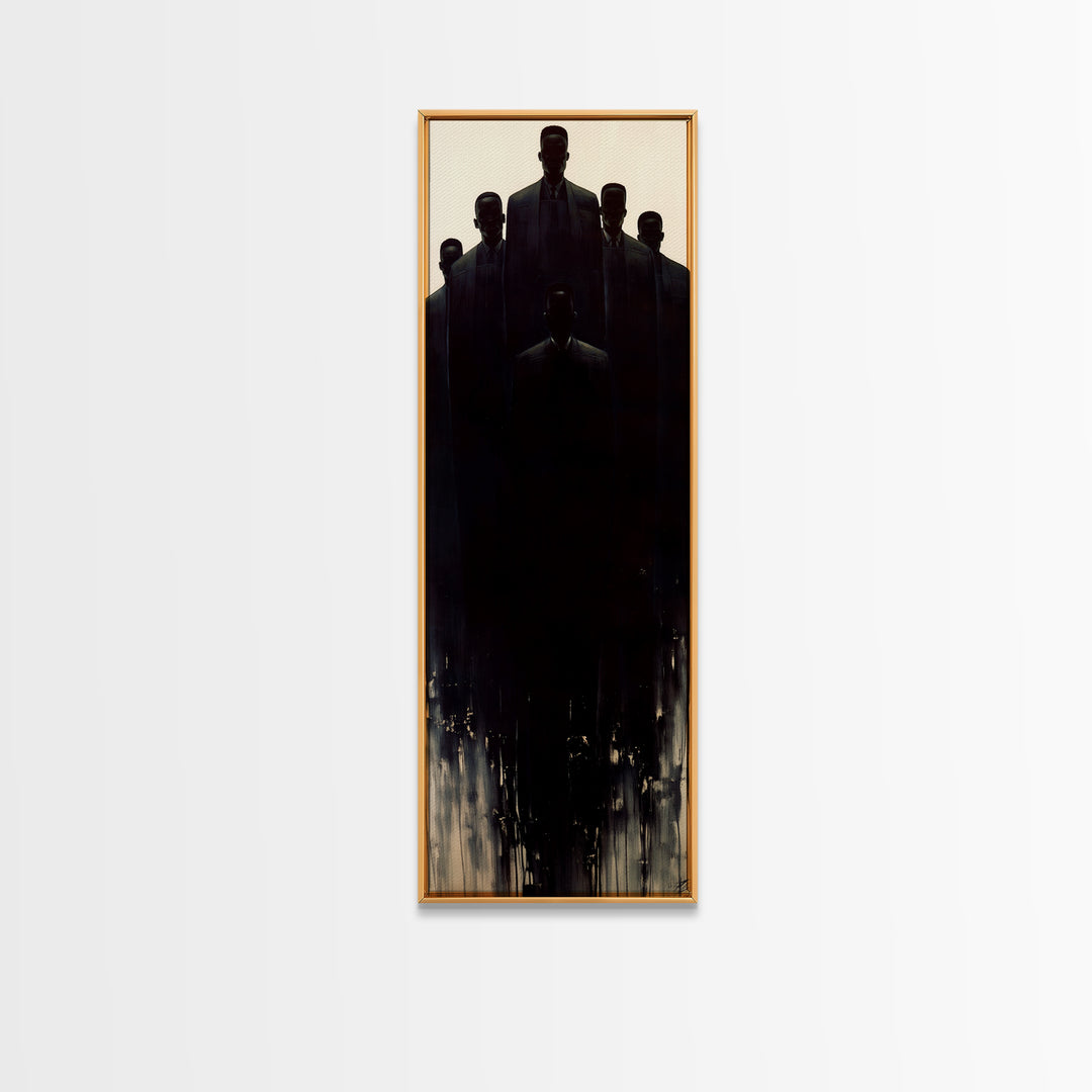 Powerful African Men In Dark Suits And Dramatic Light Wall Art, Black Man Portrait, Masculine Modern Office Decor Gift For Him