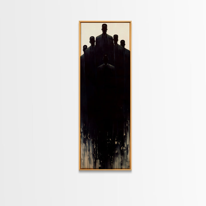 Powerful African Men In Dark Suits And Dramatic Light Wall Art, Black Man Portrait, Masculine Modern Office Decor Gift For Him
