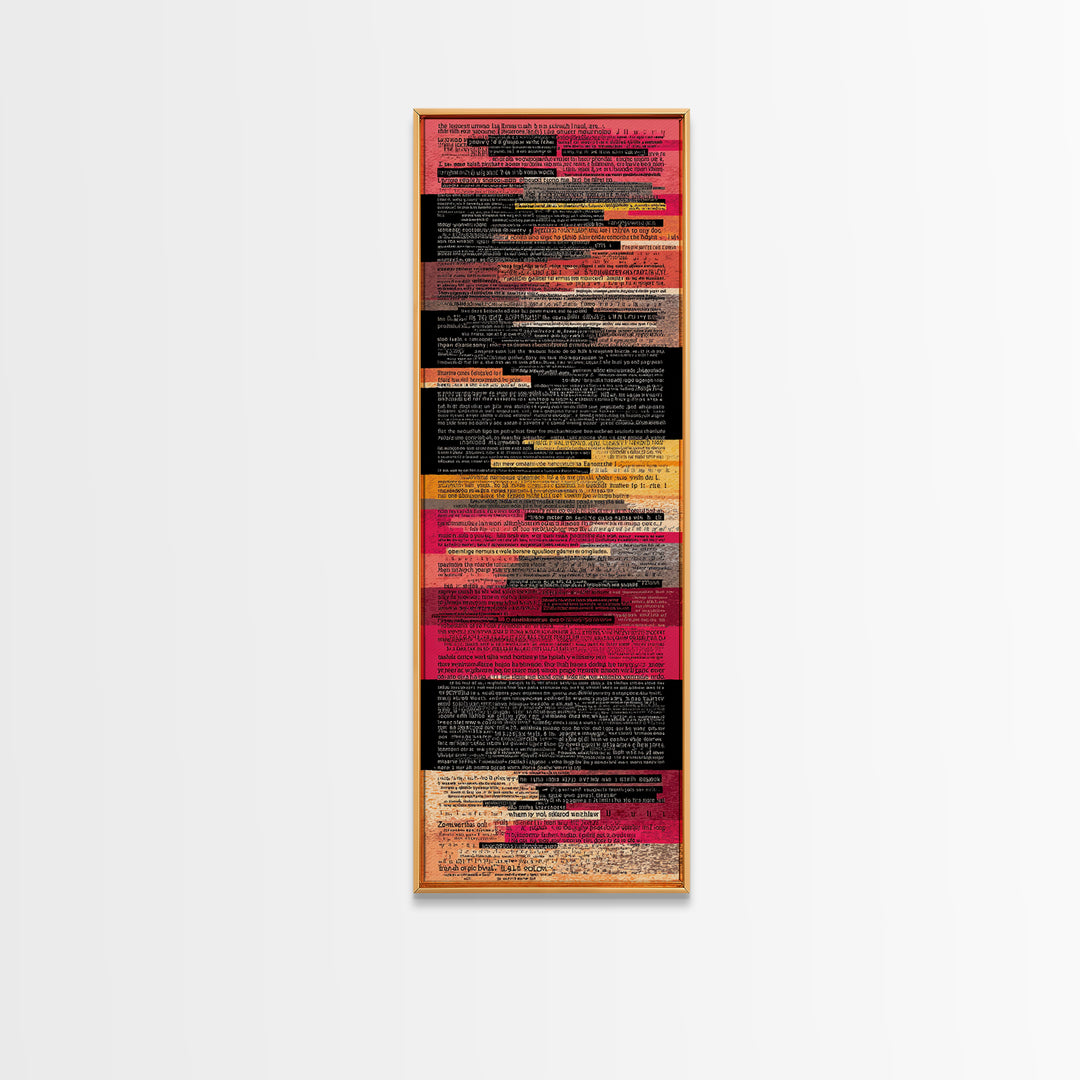 Layered Red Black Text Collage Abstract, Canvas Print, Modern Wall Art, Afrocentric Decor, Contemporary Office Decor Gift