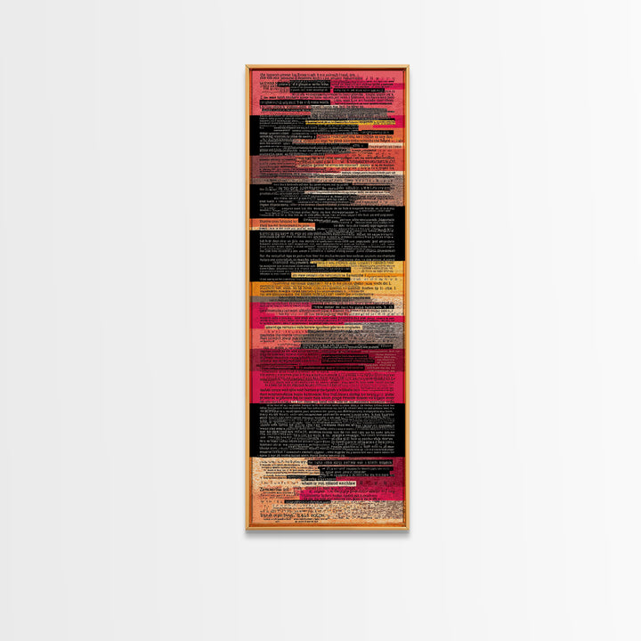 Layered Red Black Text Collage Abstract, Canvas Print, Modern Wall Art, Afrocentric Decor, Contemporary Office Decor Gift