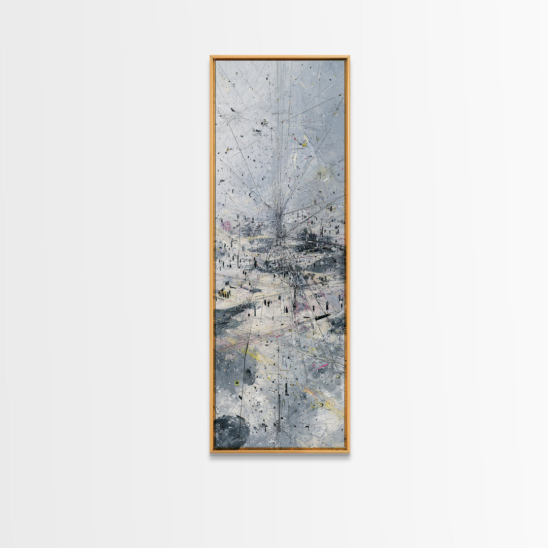 Misty Abstract Urban Winter Canvas Print, Contemporary African Art, Minimalist Grey Wall Decor, Modern Office Statement Art