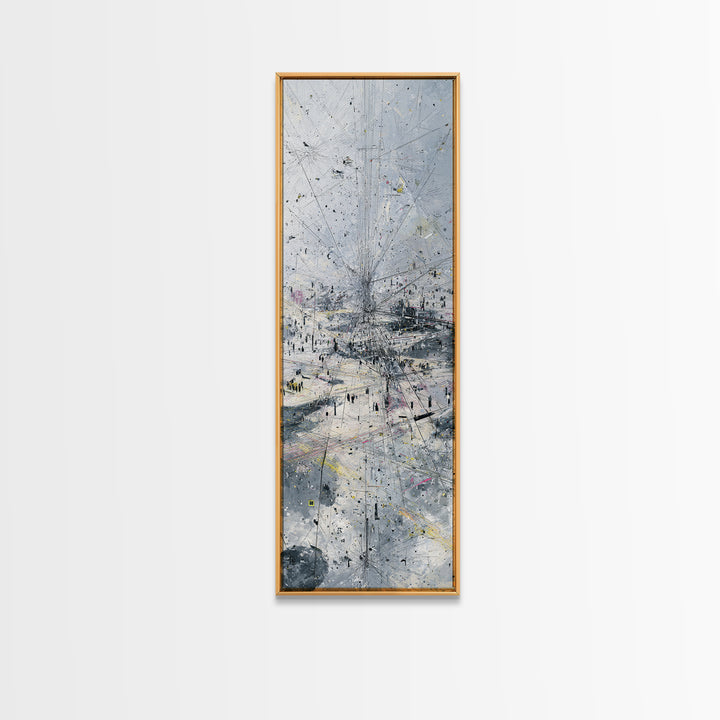 Misty Abstract Urban Winter Canvas Print, Contemporary African Art, Minimalist Grey Wall Decor, Modern Office Statement Art