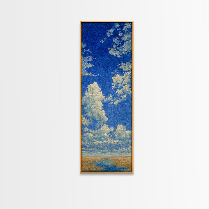 Swirling Blue Cloudscape Canvas Print, African Landscape Art, Dreamy Wall Art, Bohemian Decor For Living Room And Bedroom