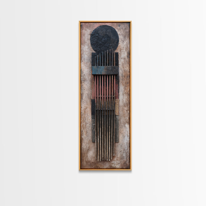 Rustic African Kalimba Framed Canvas Print, Tribal Music Wall Decor, African Artwork, Ethnic Home Decor, Textured Art Print