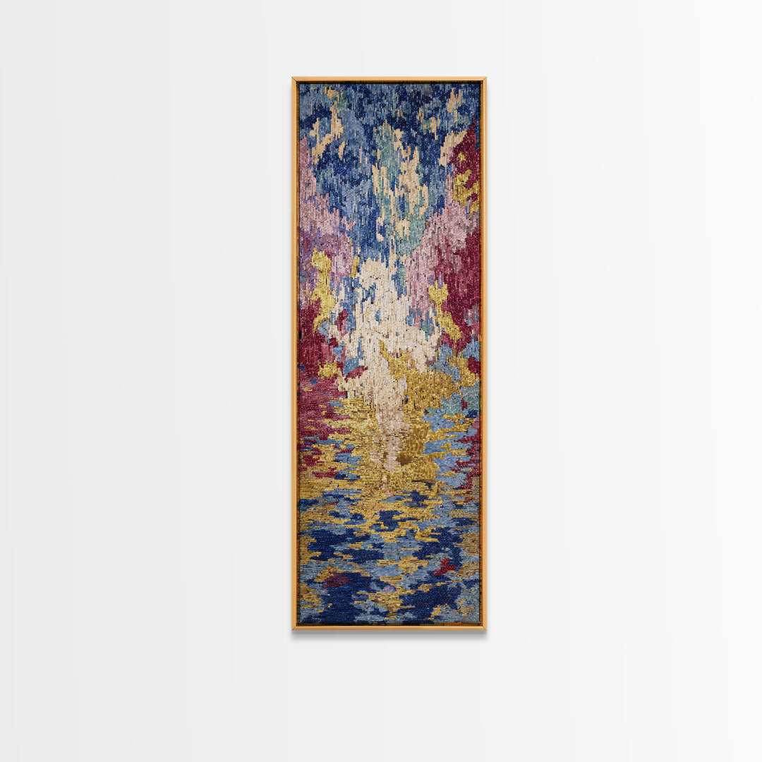 Colorful Abstract Water Reflection Wall Art, Modern African Inspired Decor, Textured Canvas Style, Dreamy Living Room Art