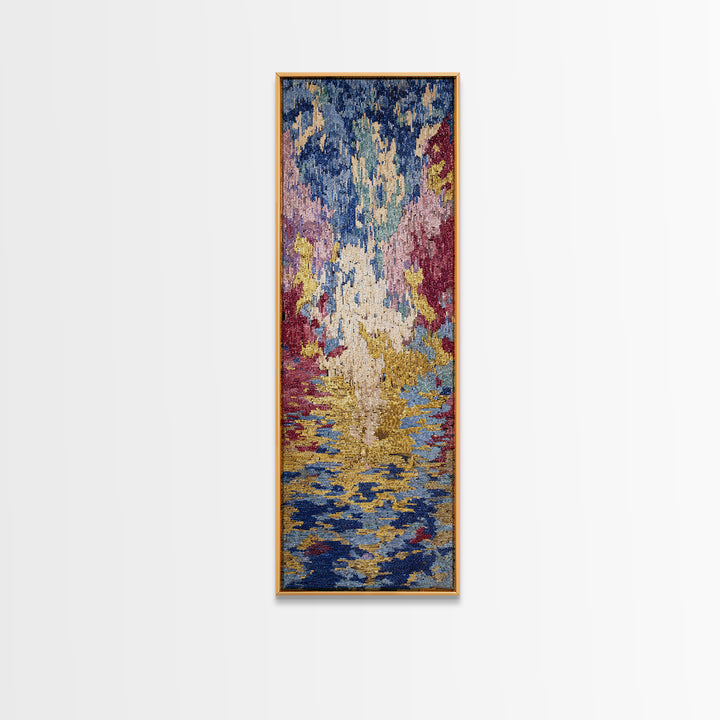 Colorful Abstract Water Reflection Wall Art, Modern African Inspired Decor, Textured Canvas Style, Dreamy Living Room Art