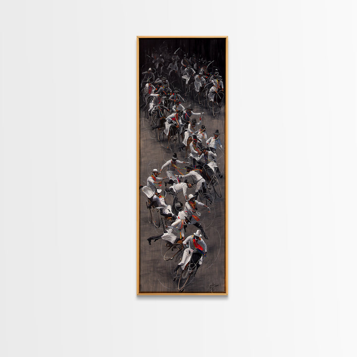 African Horseback Warriors Wall Art, Dynamic Tribal Riders Painting, African Warrior Art, Bold Cultural Canvas Decor Gift