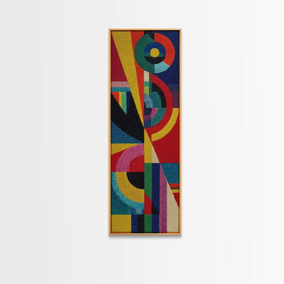 Vibrant Geometric Shapes And Circles Canvas Print, Modern African Abstract Wall Art, Colorful Home Decor, Statement Gift