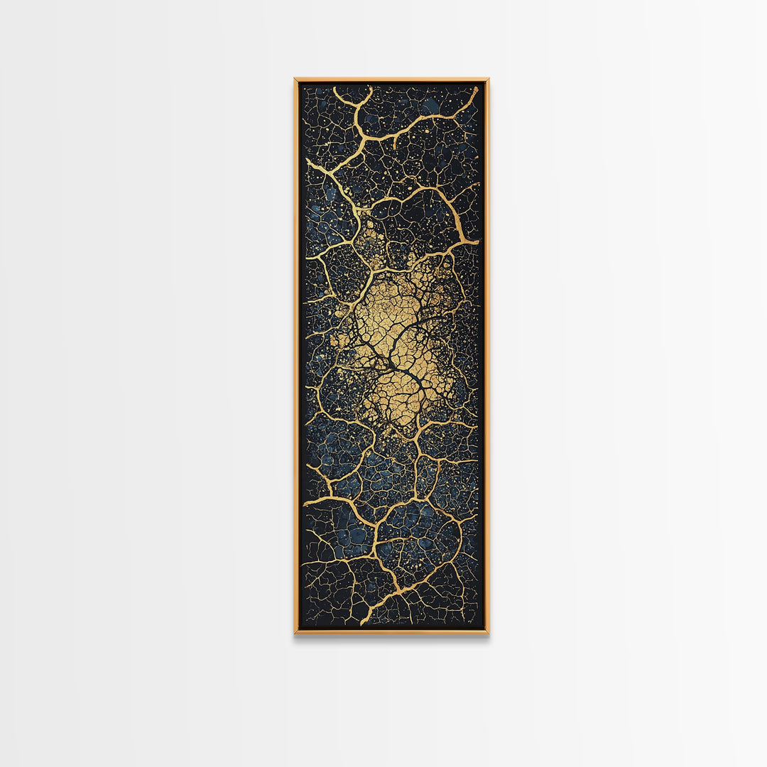 Gold Cracked Earth Abstract Wall Art, Kintsugi Texture Canvas, Modern African Decor, Earth Tone Art, Luxury Statement Piece