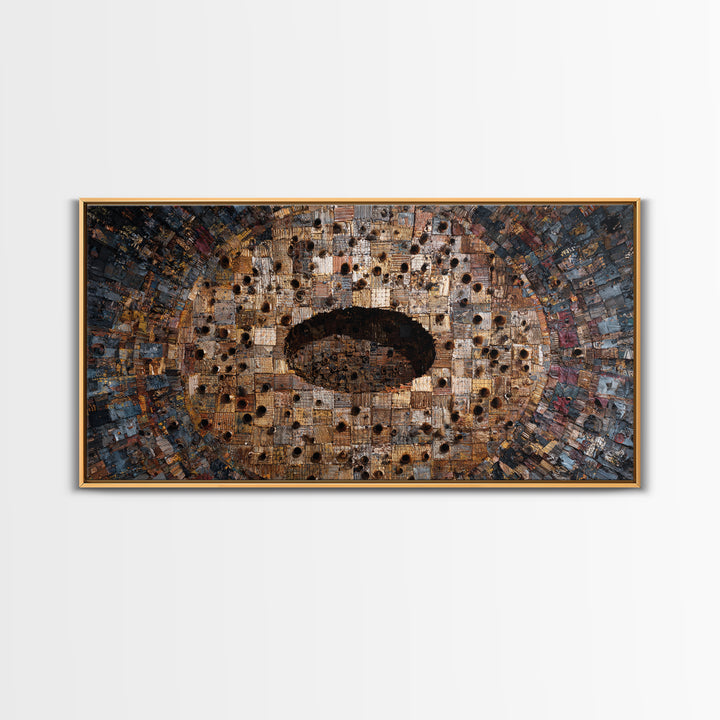 Weathered Bronze Tribal Mask Portal Wall Art, Abstract African Art, Kifwebe Mask Decor, Cultural Wall Decor, Statement Piece