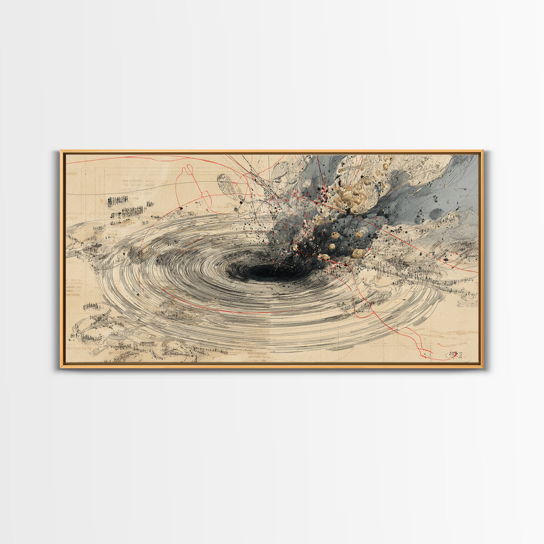 Beige Abstract Vortex Canvas Print, Modern Minimalist Wall Decor, Neutral Textured Art For Living Room Office Decor Gift