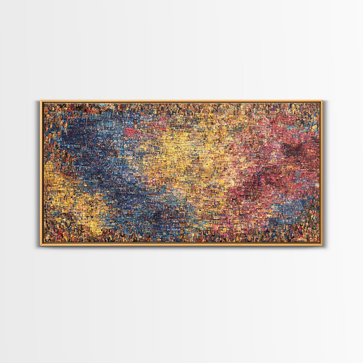 Abstract Crowd Mosaic Wall Art, Colorful African Art Abstract Canvas Print, Modern Textured Art, Statement Home Decor, Gift