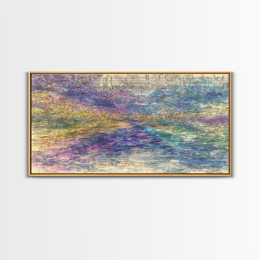 Pastel Abstract River Landscape Wall Art, Modern African Inspired Canvas Print, Dreamy Large Decor Art For Living Room Decor