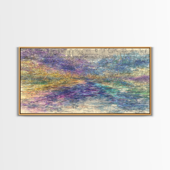 Pastel Abstract River Landscape Wall Art, Modern African Inspired Canvas Print, Dreamy Large Decor Art For Living Room Decor
