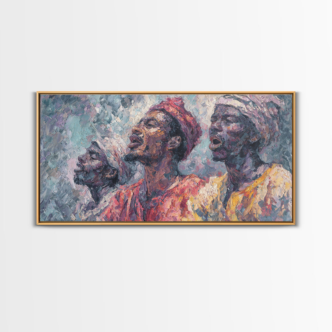 Three African Elders Portrait Wall Art, Impressionist African Painting, Black Culture Art, Afrocentric Home Decor Gift Print