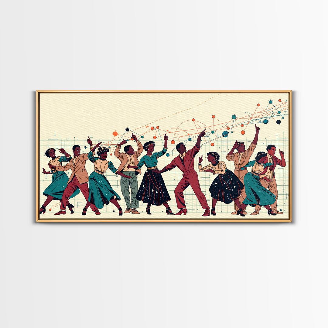 Joyful African Dancers Celebration Wall Art, Afrocentric Art, Black Culture Art, Colorful Modern Decor, Music Party Gift