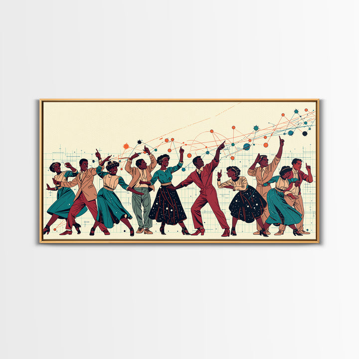 Joyful African Dancers Celebration Wall Art, Afrocentric Art, Black Culture Art, Colorful Modern Decor, Music Party Gift