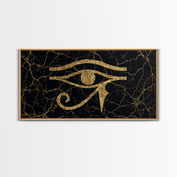 Gold Eye Of Horus Wall Art, African Egyptian Art, Ancient African Art, Black And Gold Design, Mystical Spiritual Decor Gift