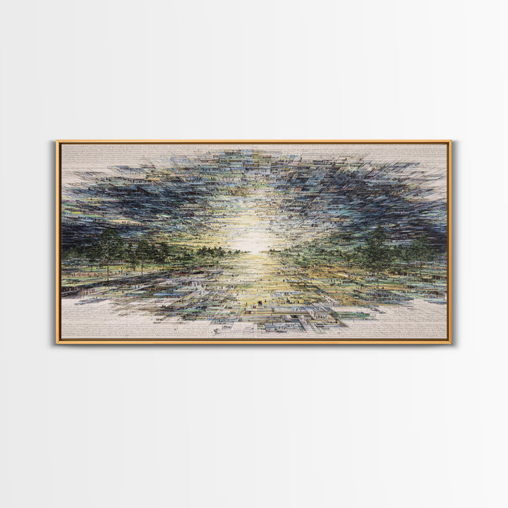 Radiant Abstract African Landscape At Sunrise Wall Art, Earth Tone Decor, Modern Canvas Art, Minimalist Office Art For Living Room