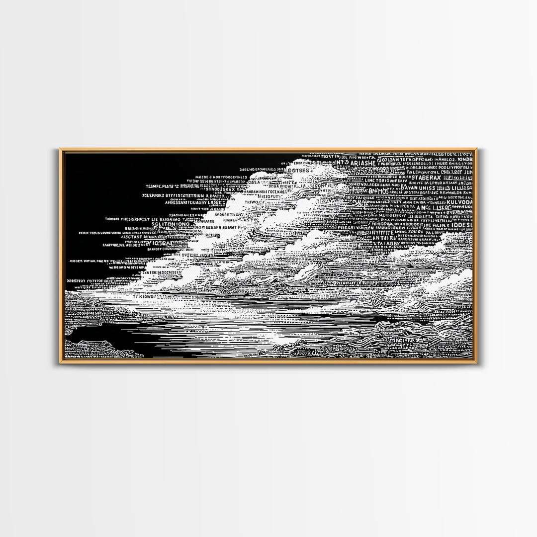 Black White Textured Seascape Wall Art, Abstract African Art Print, Minimalist Office Decor, Modern Landscape Home Decor