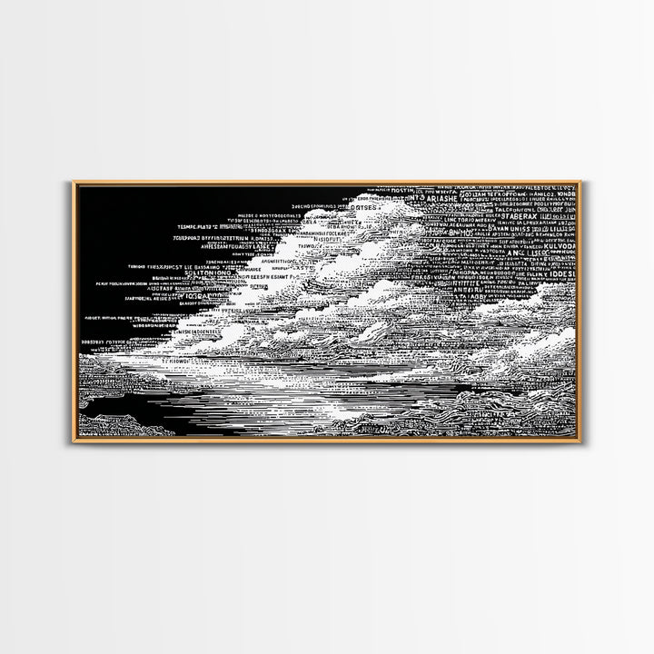 Black White Textured Seascape Wall Art, Abstract African Art Print, Minimalist Office Decor, Modern Landscape Home Decor