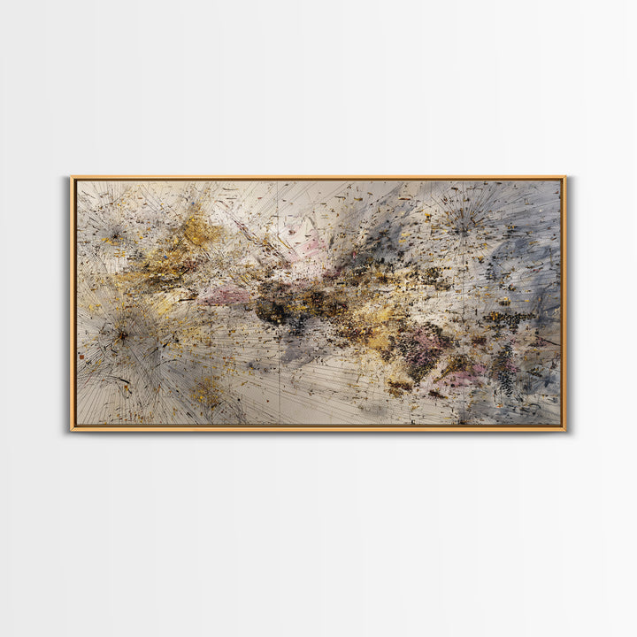 Gold And Blush Abstract Energy Wall Art, African Art Abstract, Modern Canvas Art, Textured Art Print, Elegant Home Decor