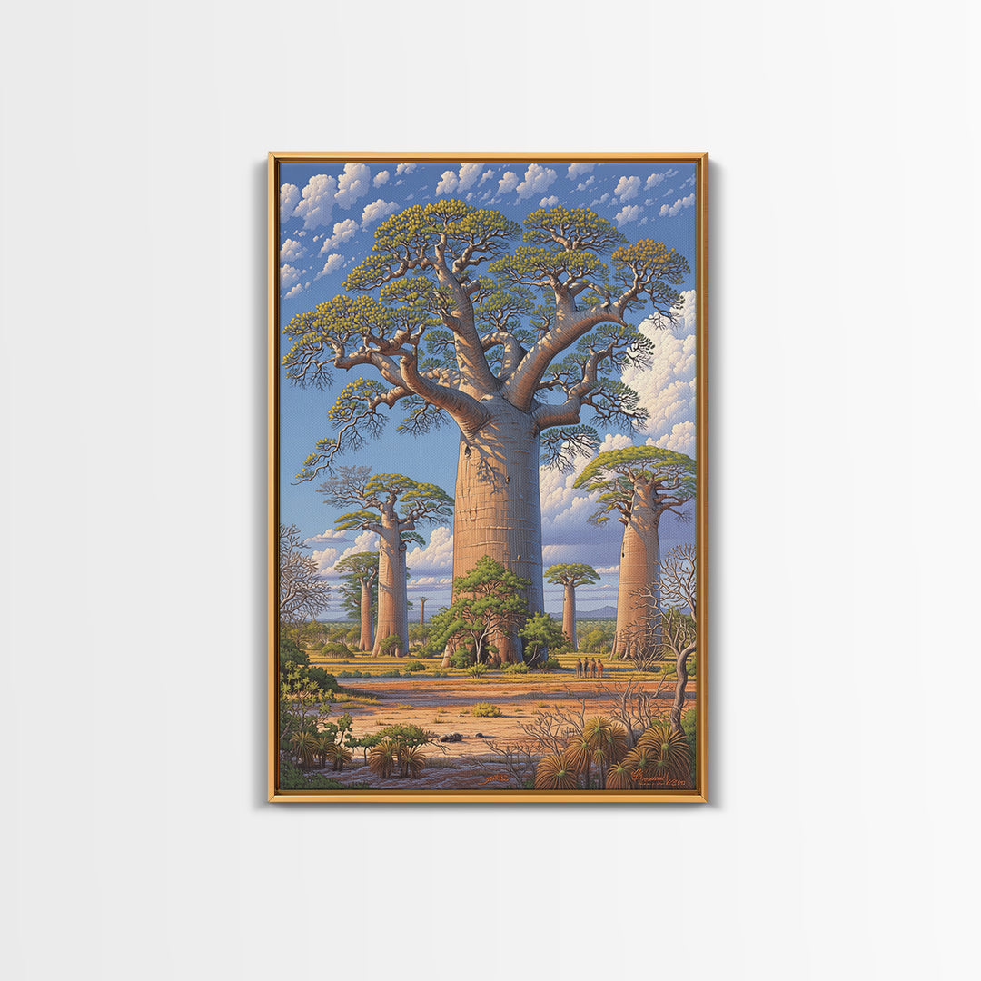 Giant Baobab Avenue Canvas Print, African Safari Art, Madagascar Wall Art, Nature Scene Art, Elegant Home Decor Gift For Living Room
