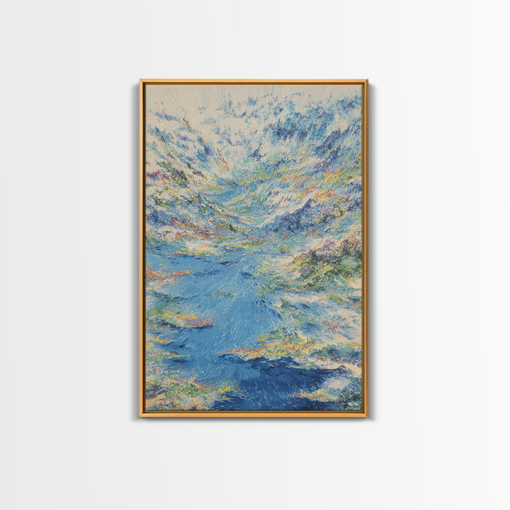 Dreamy Blue Coastal Seascape Canvas Print, Modern African Inspired Art, Ocean Landscape Wall Decor, Serene Gallery Artwork