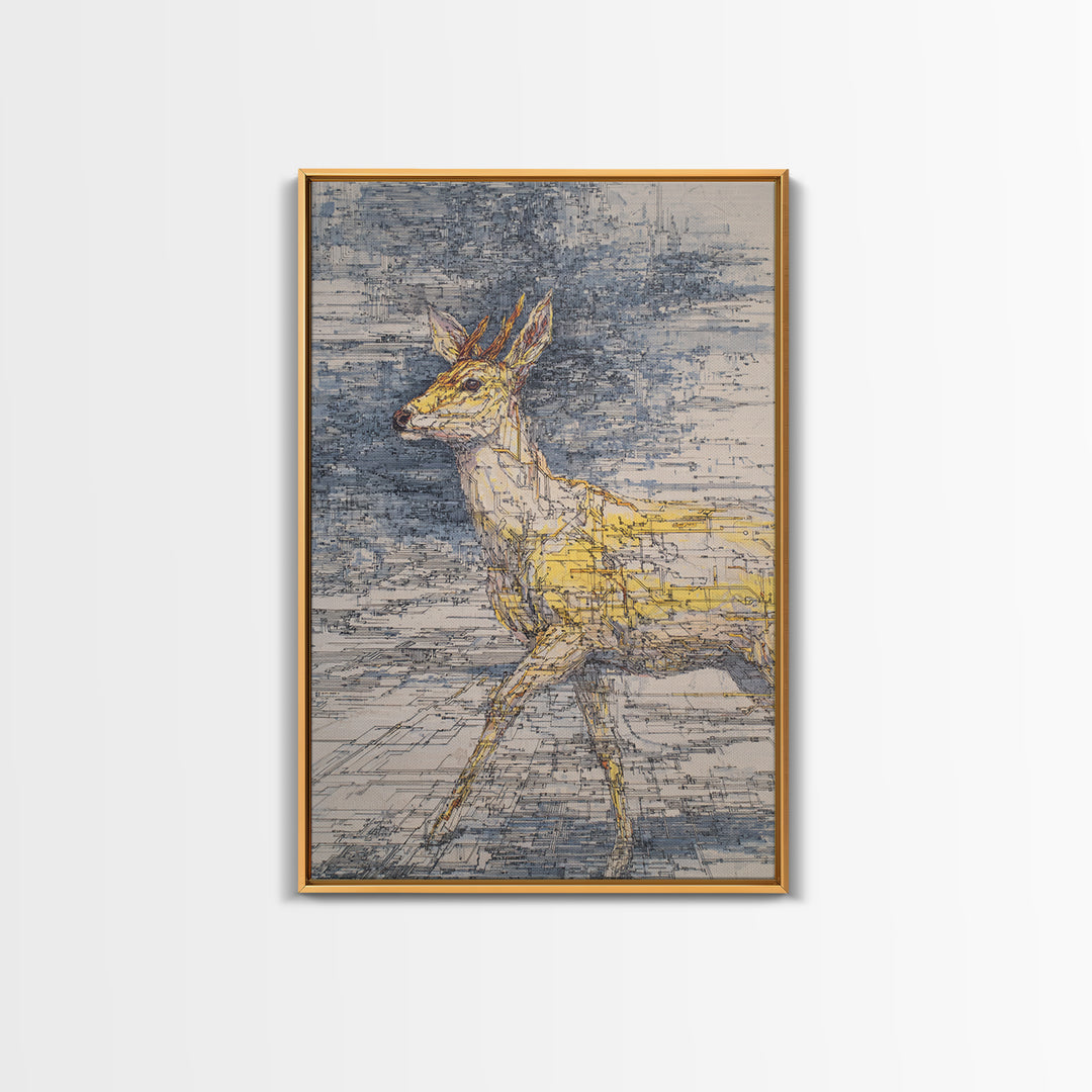 Minimalist Antelope Line Drawing Canvas Print, African Animal Art, Safari Decor, Neutral Wildlife Wall Art, Nature Art Gift
