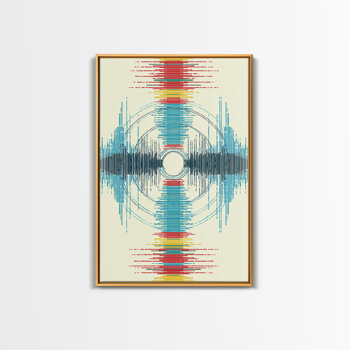 Vibrant Soundwave Circles In Red Blue Yellow Wall Art, Abstract Geometric Print, Modern Office Decor, Digital Art Africa